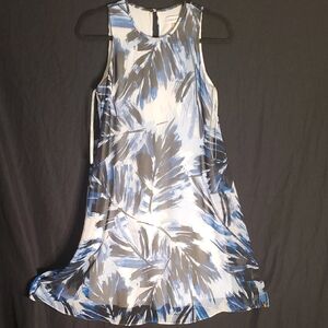 Calvin Klein White and Blue Sleeveless Halter Sundress